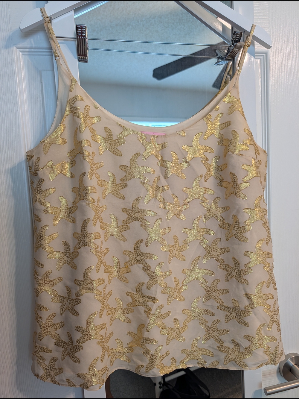 Lilly Pulitzer Cream Camisole with Gold Starfish Accents